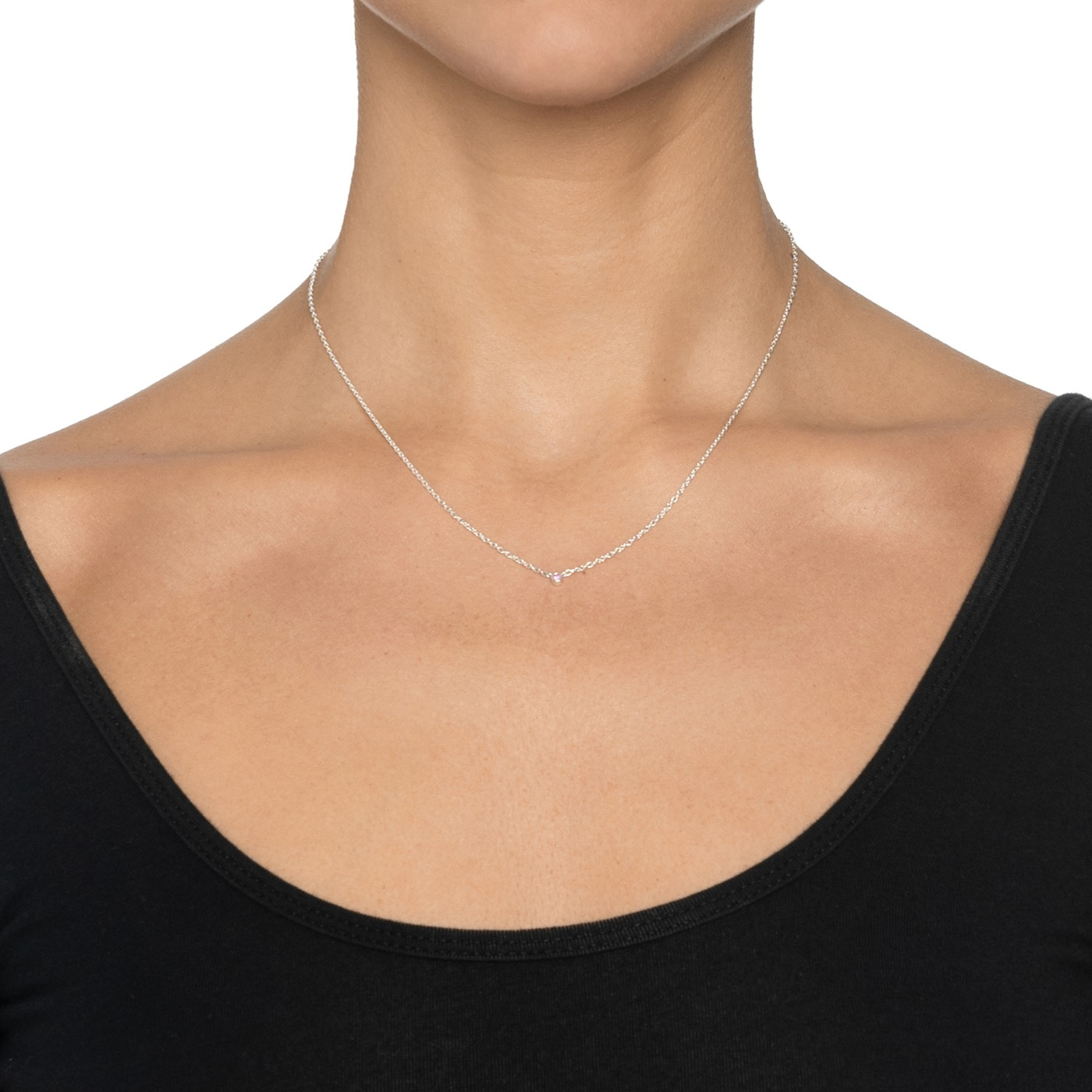 Micro Blink - Pink Sapphire Necklaces Silver 40-45 cm