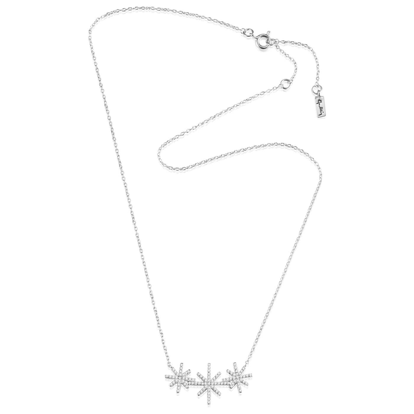 Beam & Stars Triple Necklaces Silver 42-45 cm