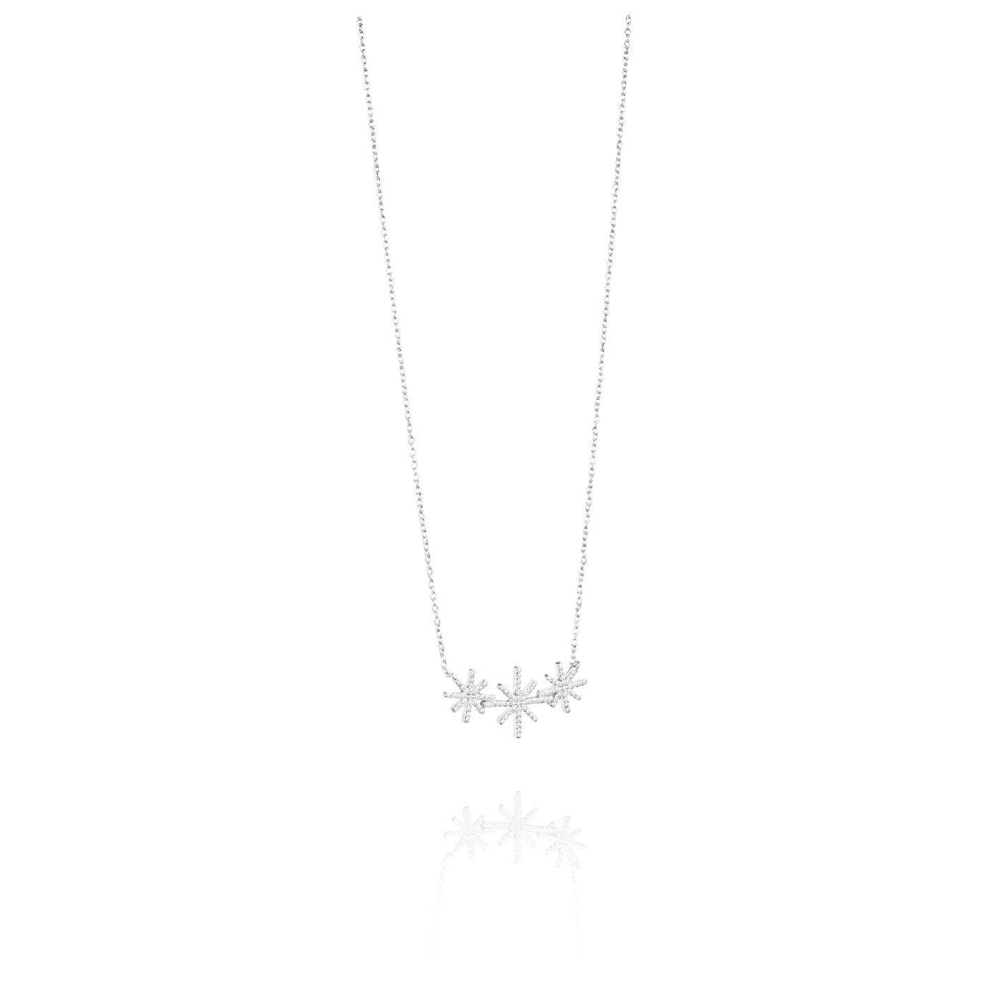 Beam & Stars Triple Necklaces Silver 42-45 cm