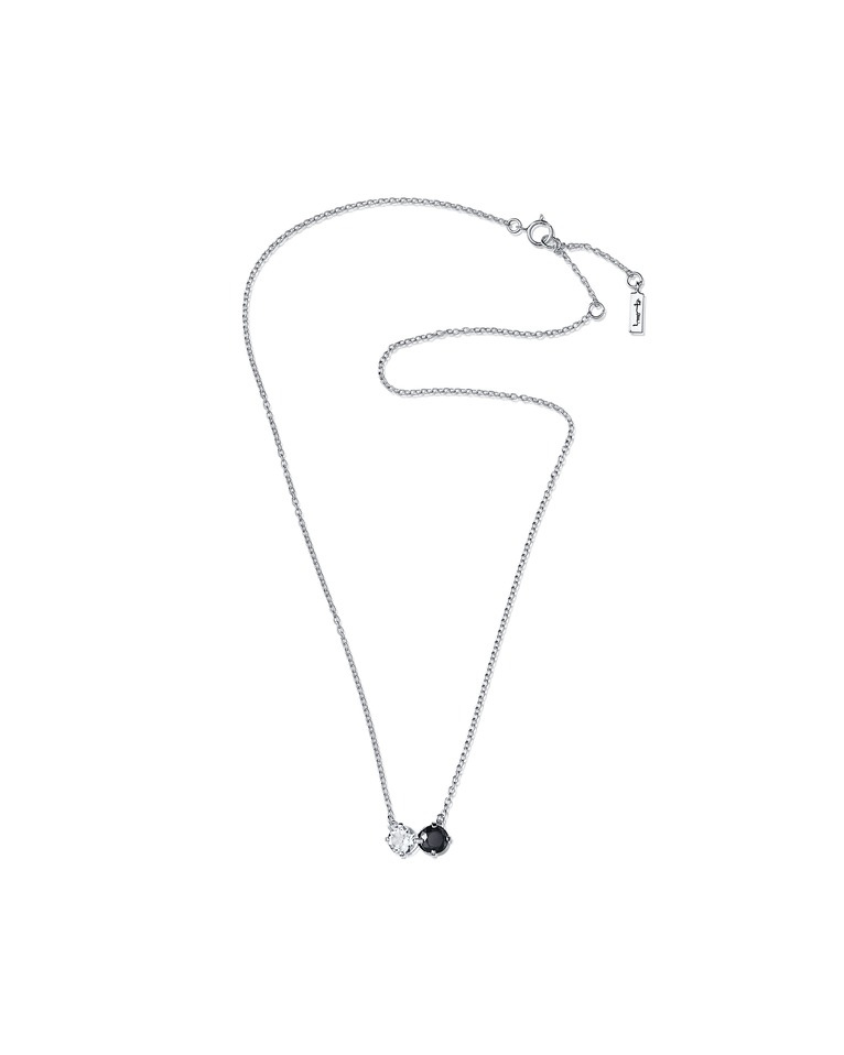 The Storm & I Necklaces Silver Crystal Q./Onyx 40-45 cm