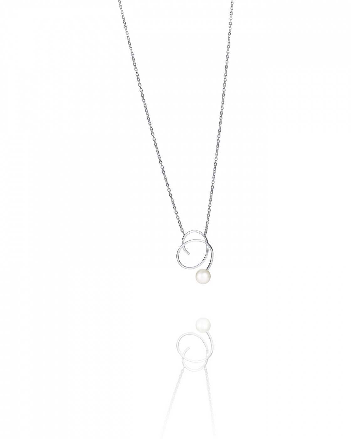 Little Curly Pearly Necklaces Silver 42-45 cm