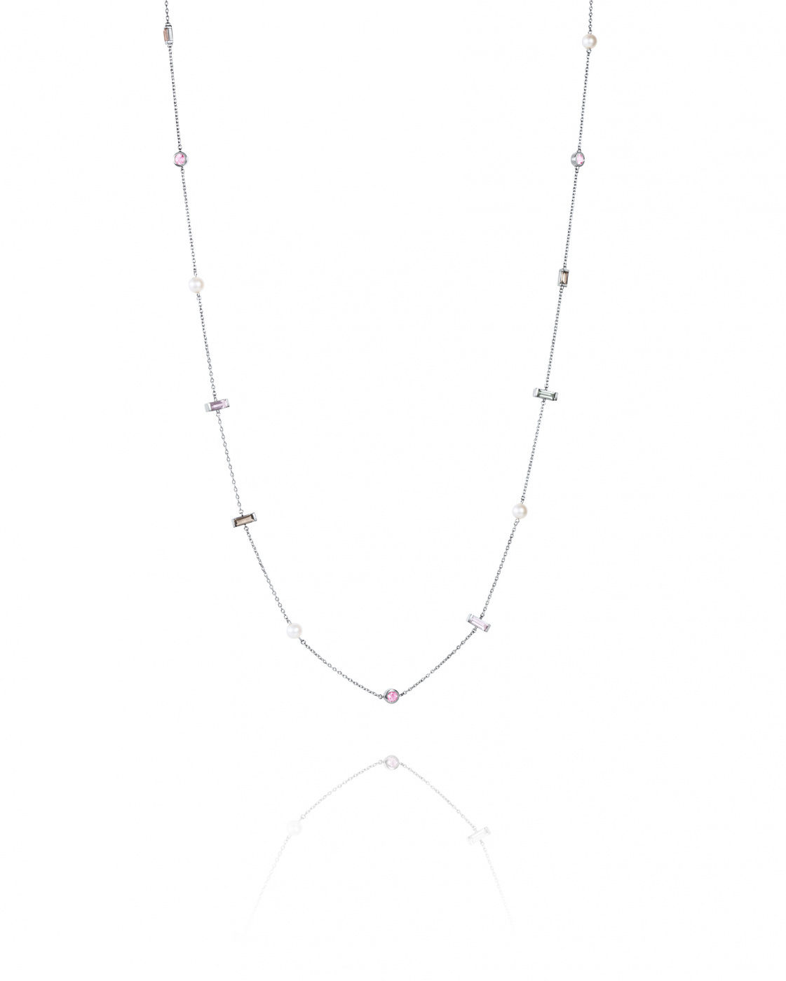 Dreams & Pearls Flow Necklaces Silver 80cm