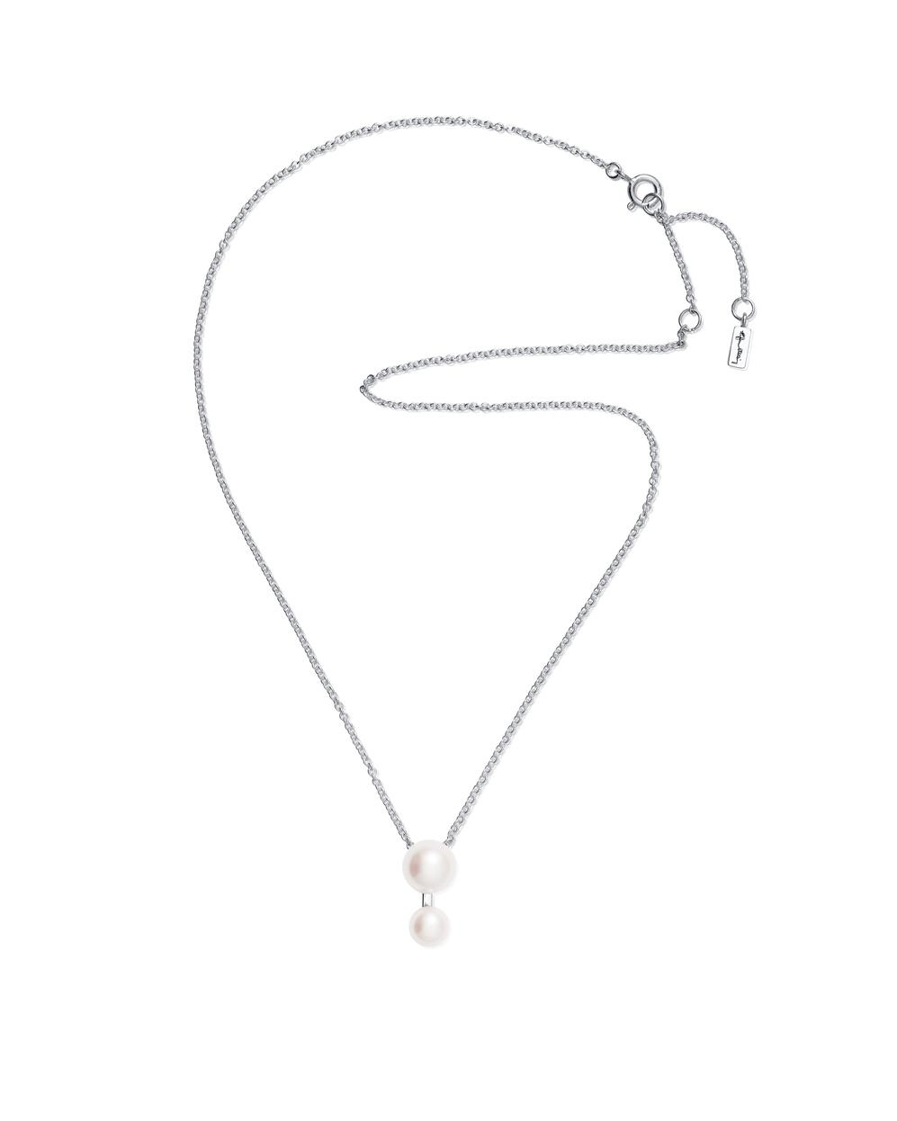 Drip Drop Pearl Necklace Silver