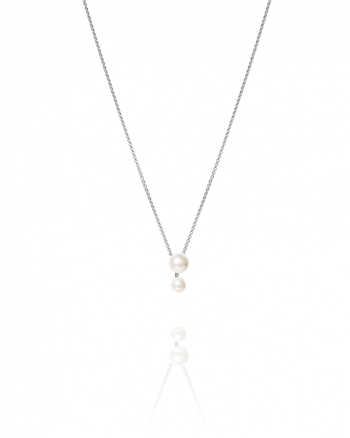 Drip Drop Pearl Necklace Silver