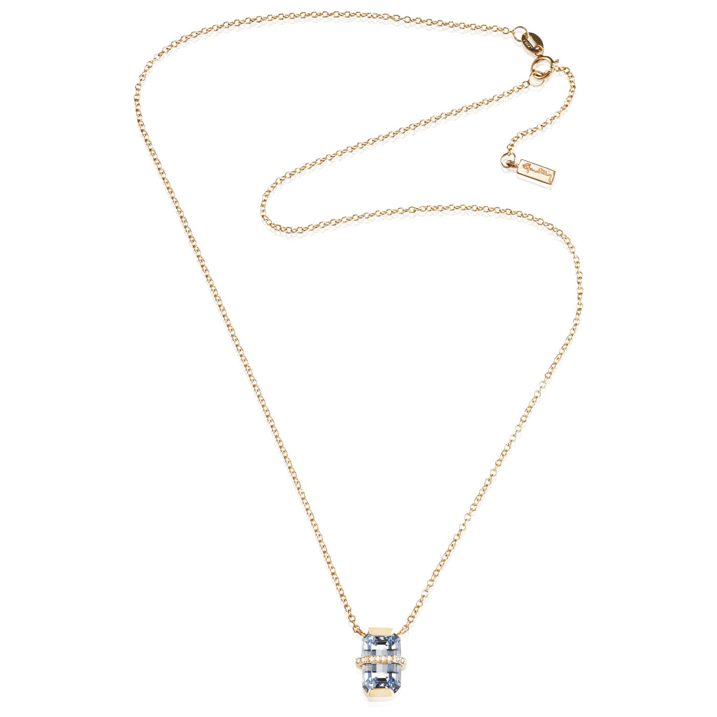 Little Bend Over - Aquamarine Necklaces Gold 42-45 cm
