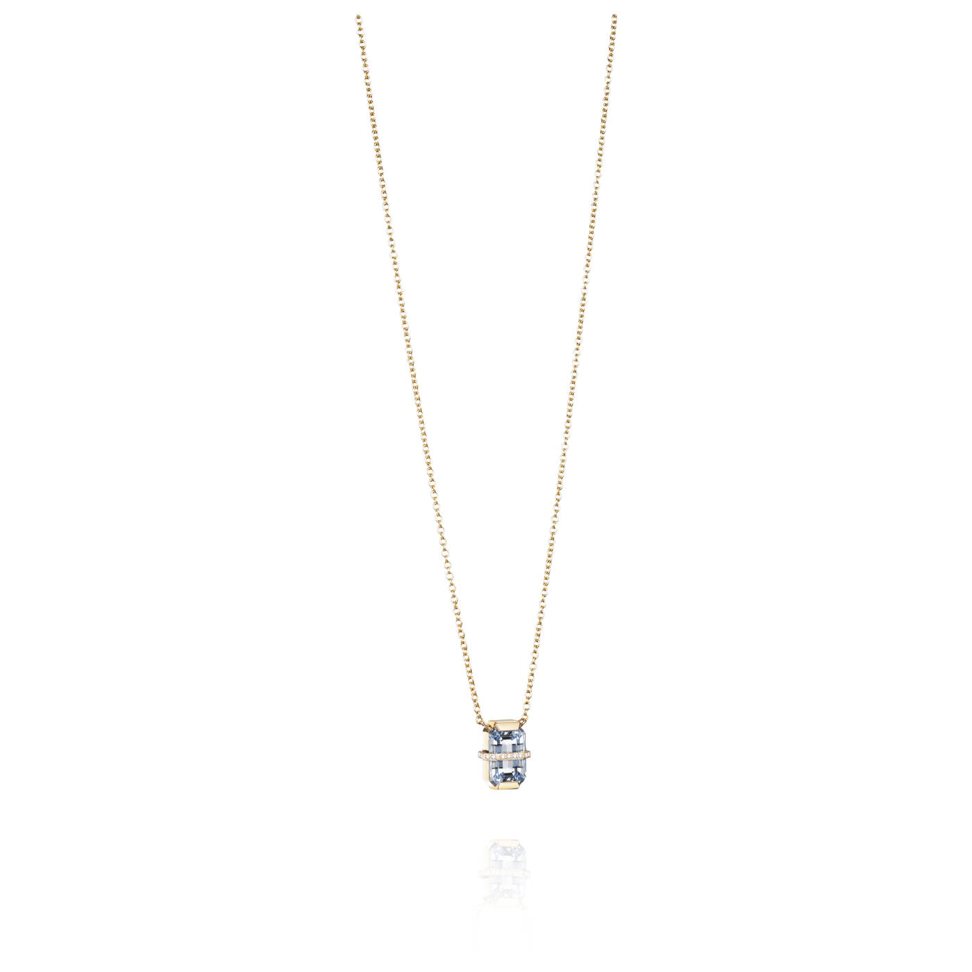 Little Bend Over - Aquamarine Necklaces Gold 42-45 cm