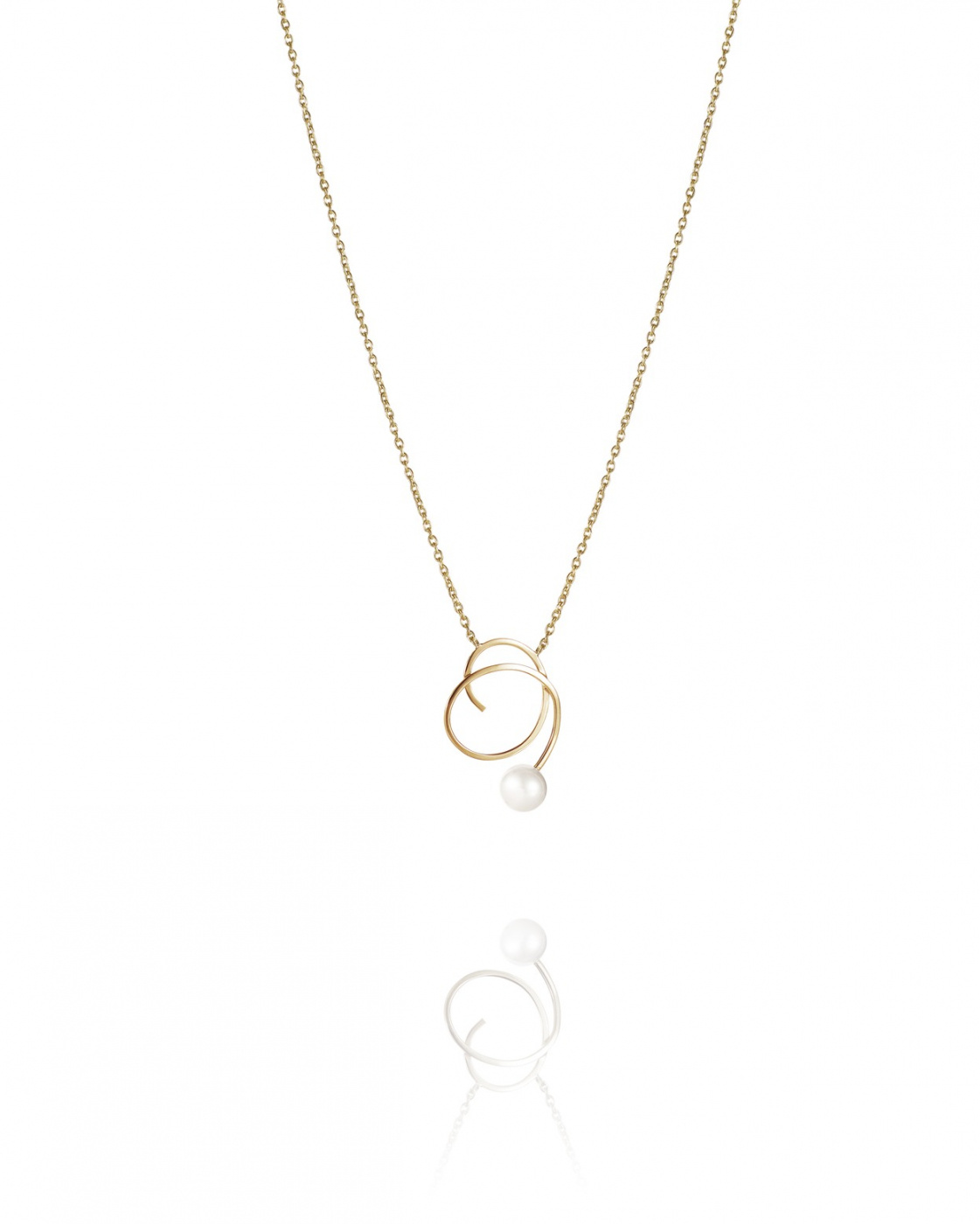 Little Curly P Earring Gold Necklaces Gold 40-45 cm