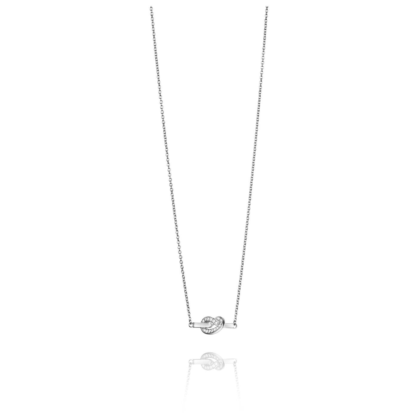 Love Knot & Stars Necklaces White gold 42-45 cm