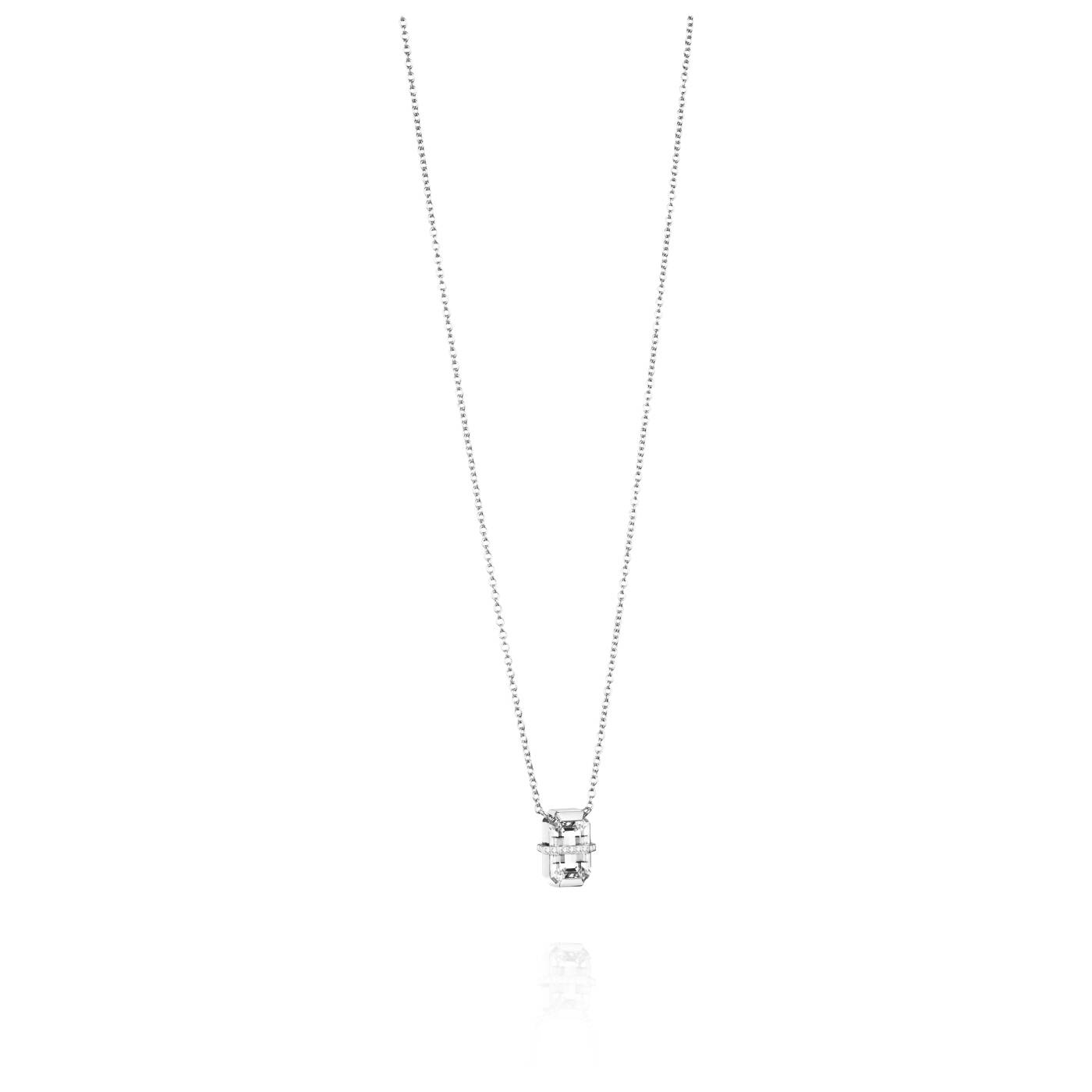 Little Bend Over - Crystal Quar Necklaces White gold 42-45 cm