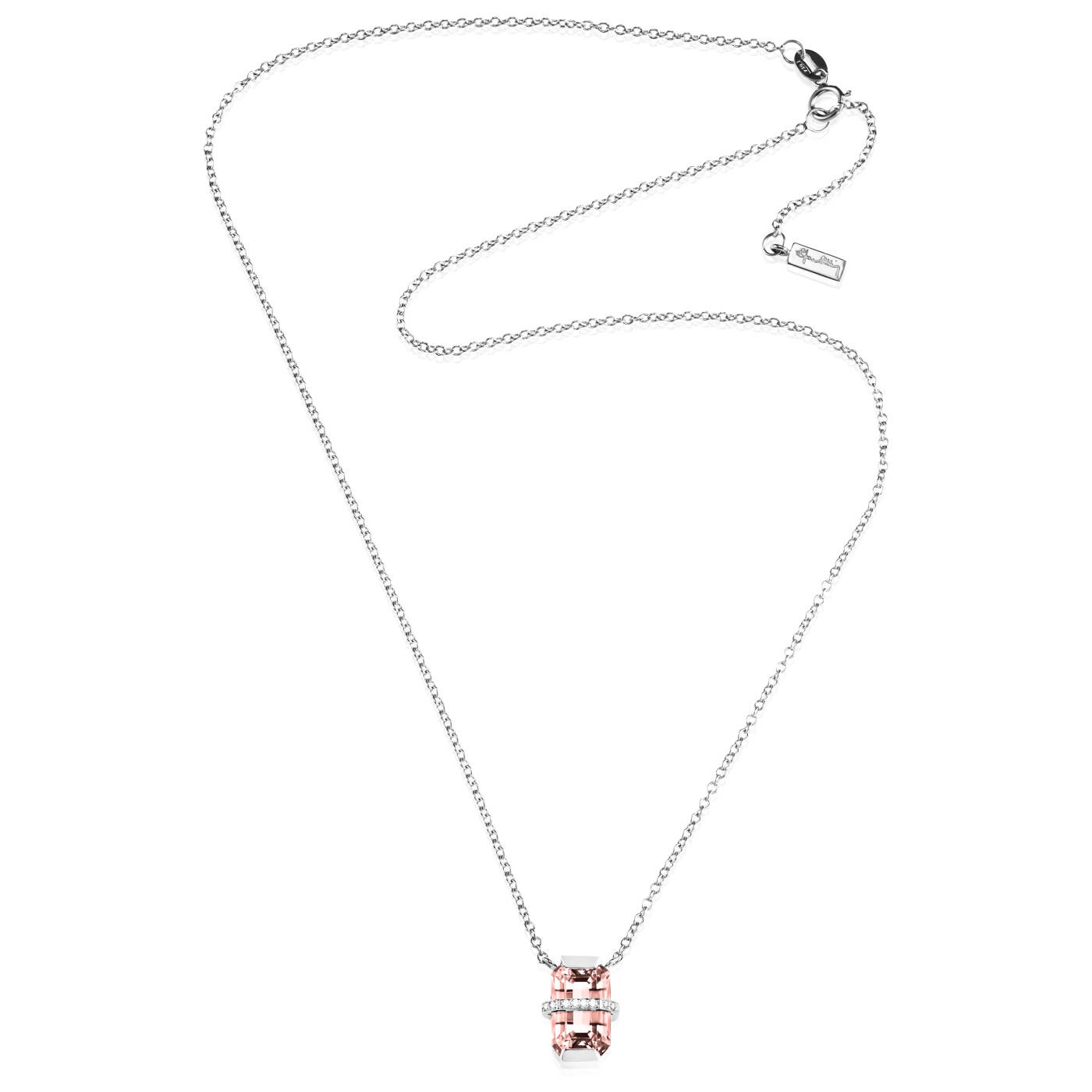 Little Bend Over - Morganite Necklaces White gold 42-45 cm