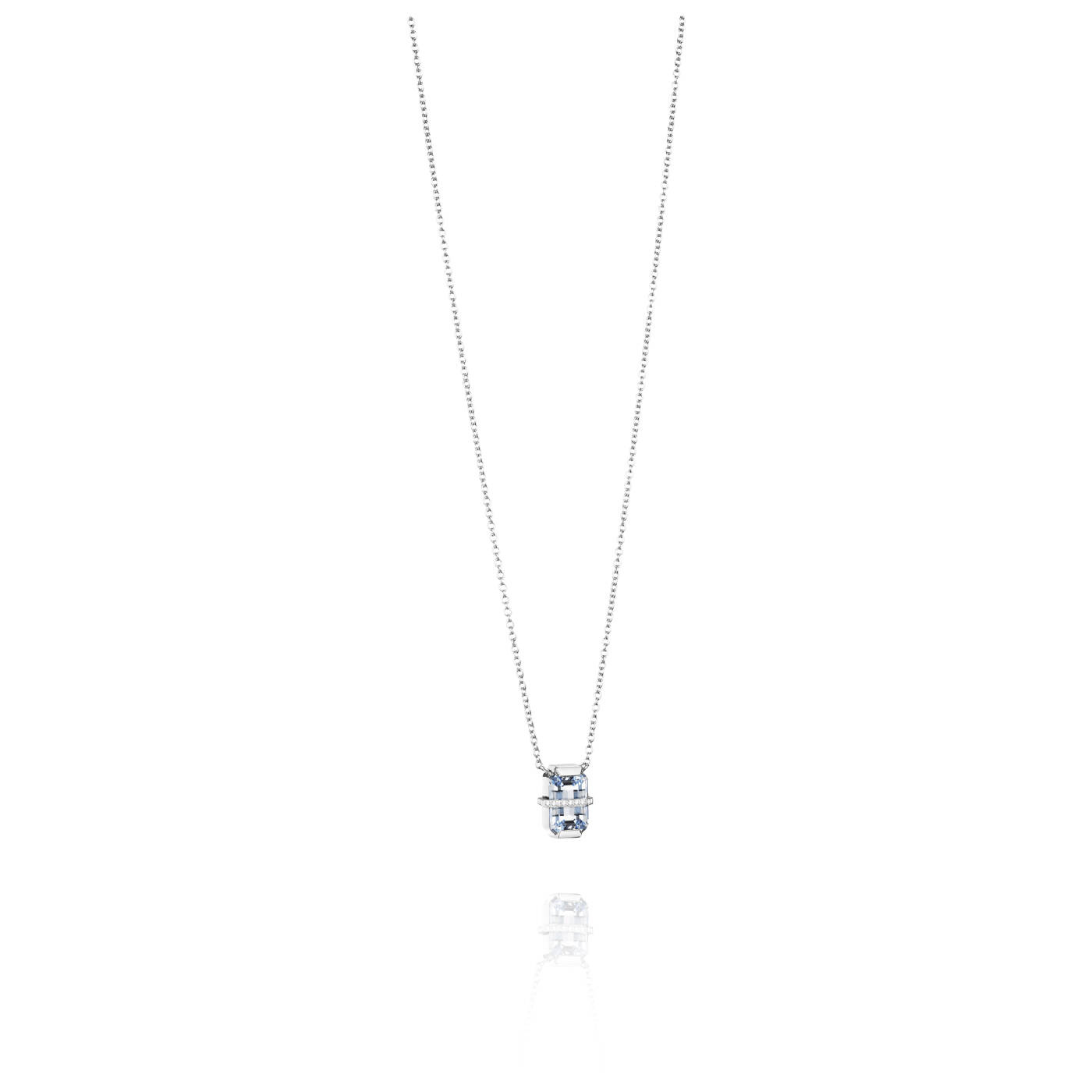 Little Bend Over - Aquamarine Necklaces White gold 42-45 cm