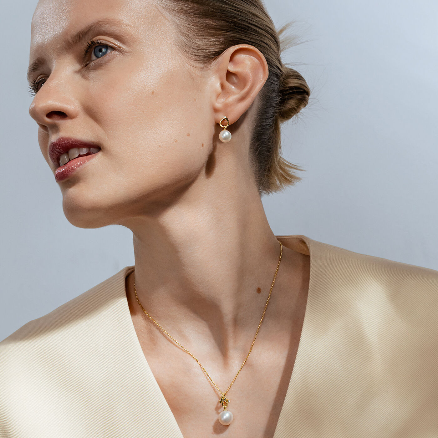 MAGIC Pendant Gold PEARL Diamonds 0.04 CT