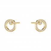 HALO Earring Gold Diamonds PAVE 0.12 ct