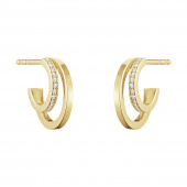HALO Ø 13.5MM Earring Gold SINGLE PAVE 0.12 ct