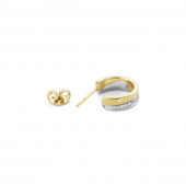FUSION SMALL Earring Gold White gold PAVÉ 0.18 CT