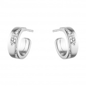FUSION SMALL Earring White gold PAVÉ 0.18 CT