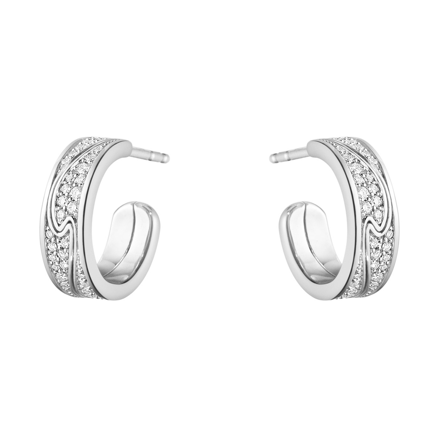 FUSION SMALL Earring White gold FULL PAVÉ 0.33 CT