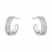 FUSION SMALL Earring White gold FULL PAVÉ 0.33 CT
