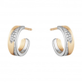 FUSION SMALL Earring Rose gold White gold PAVÉ 0.18 CT