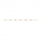 DAISY Bracelets Silver Goldpläterad WHITE ENAMEL 5X7 MM DAISY 18.5 cm