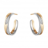FUSION LARGE Rose gold Earring Rose gold White gold PAVÉ 0.21 ct
