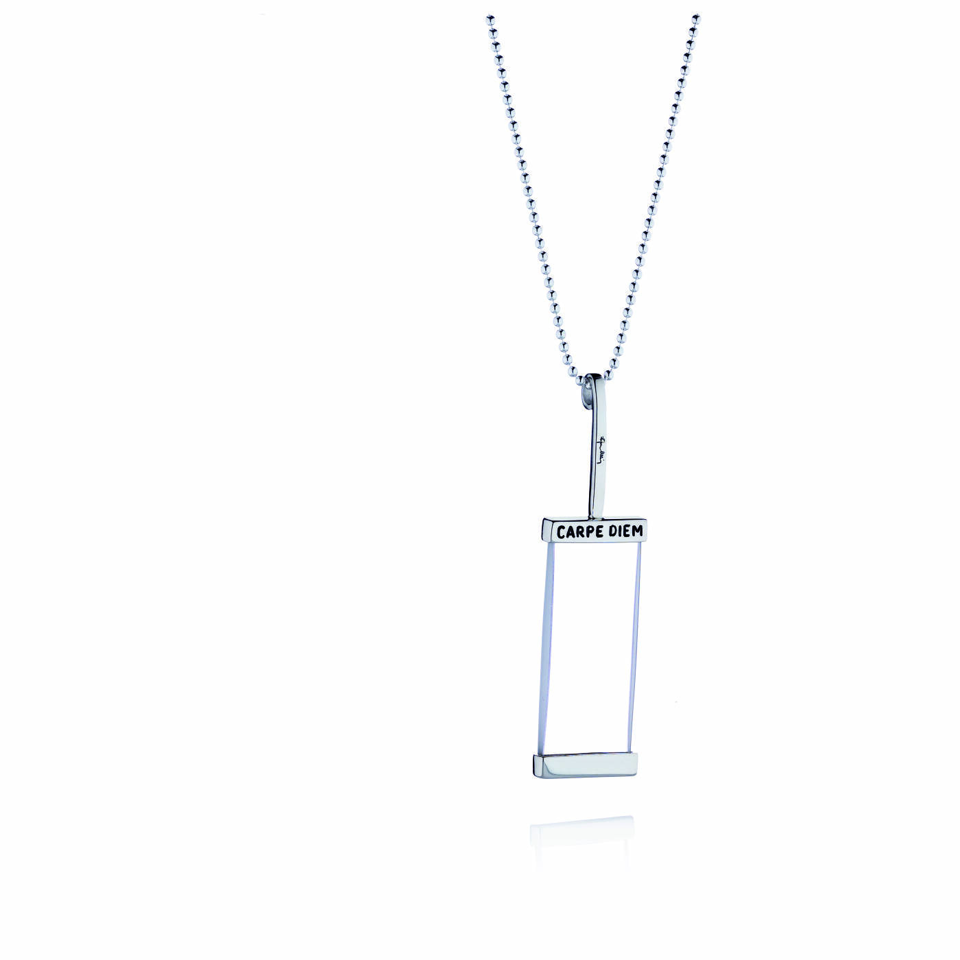 Carpe Diem Monocle Pendant Silver
