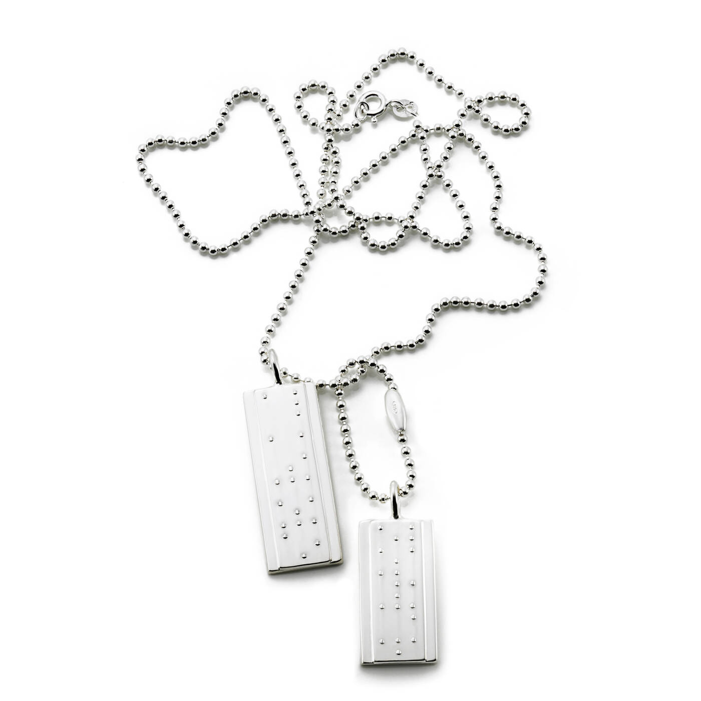 Make Love Not War Tags Pendant Silver