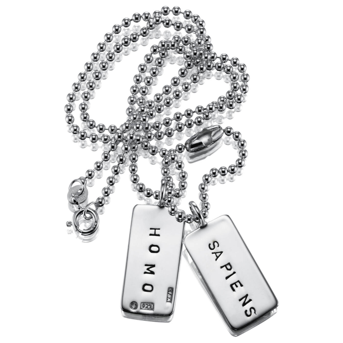 Homo Sapiens Tags Pendant Silver