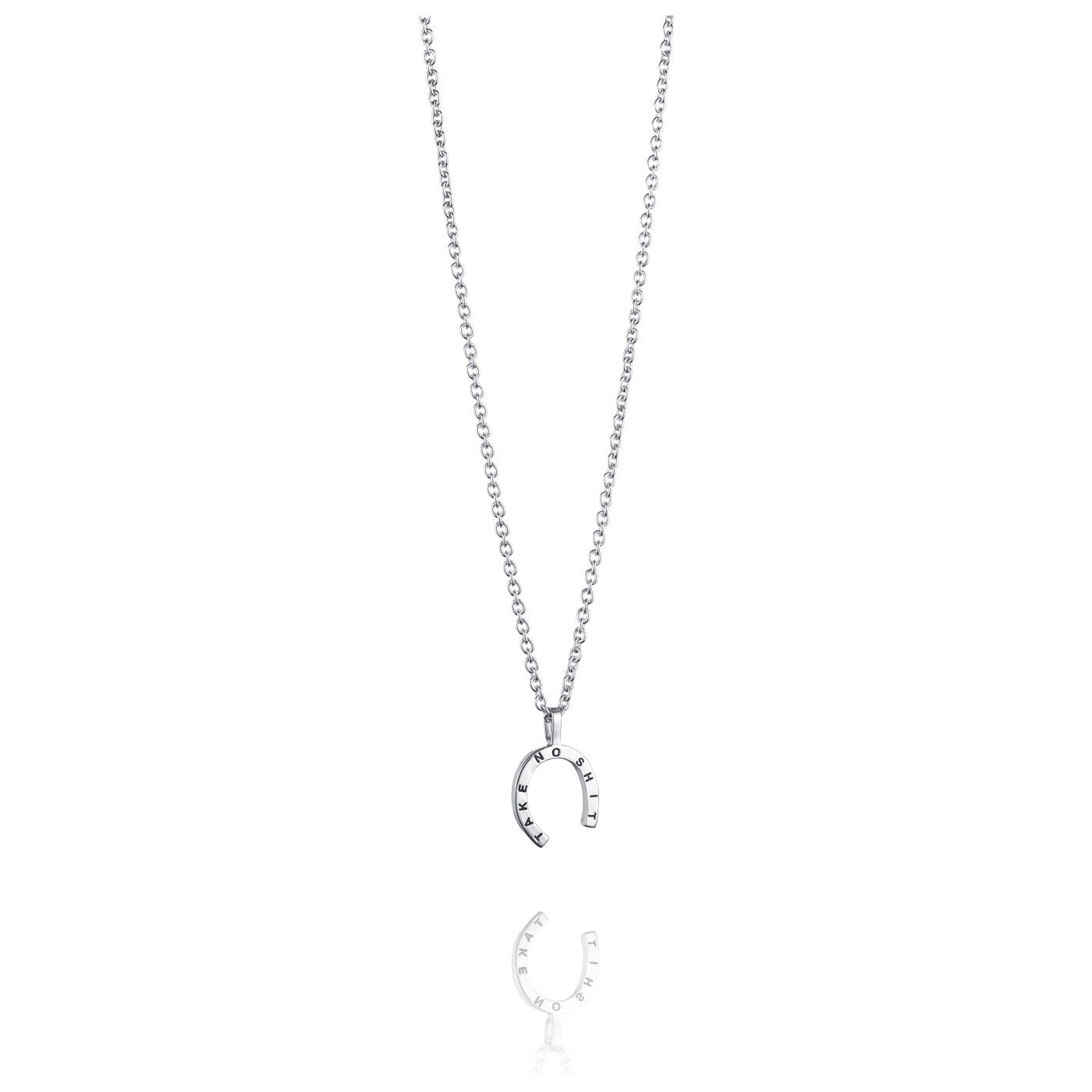 Take No Shit - Large Pendant Silver