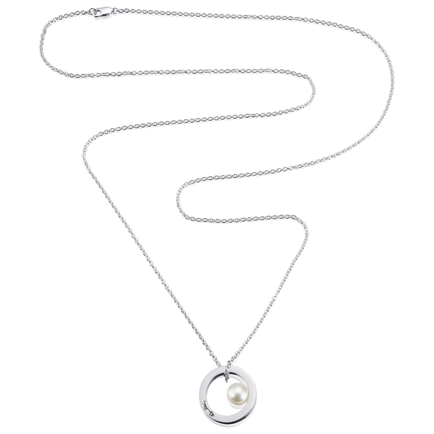 60's Pearl Long Pendant Silver