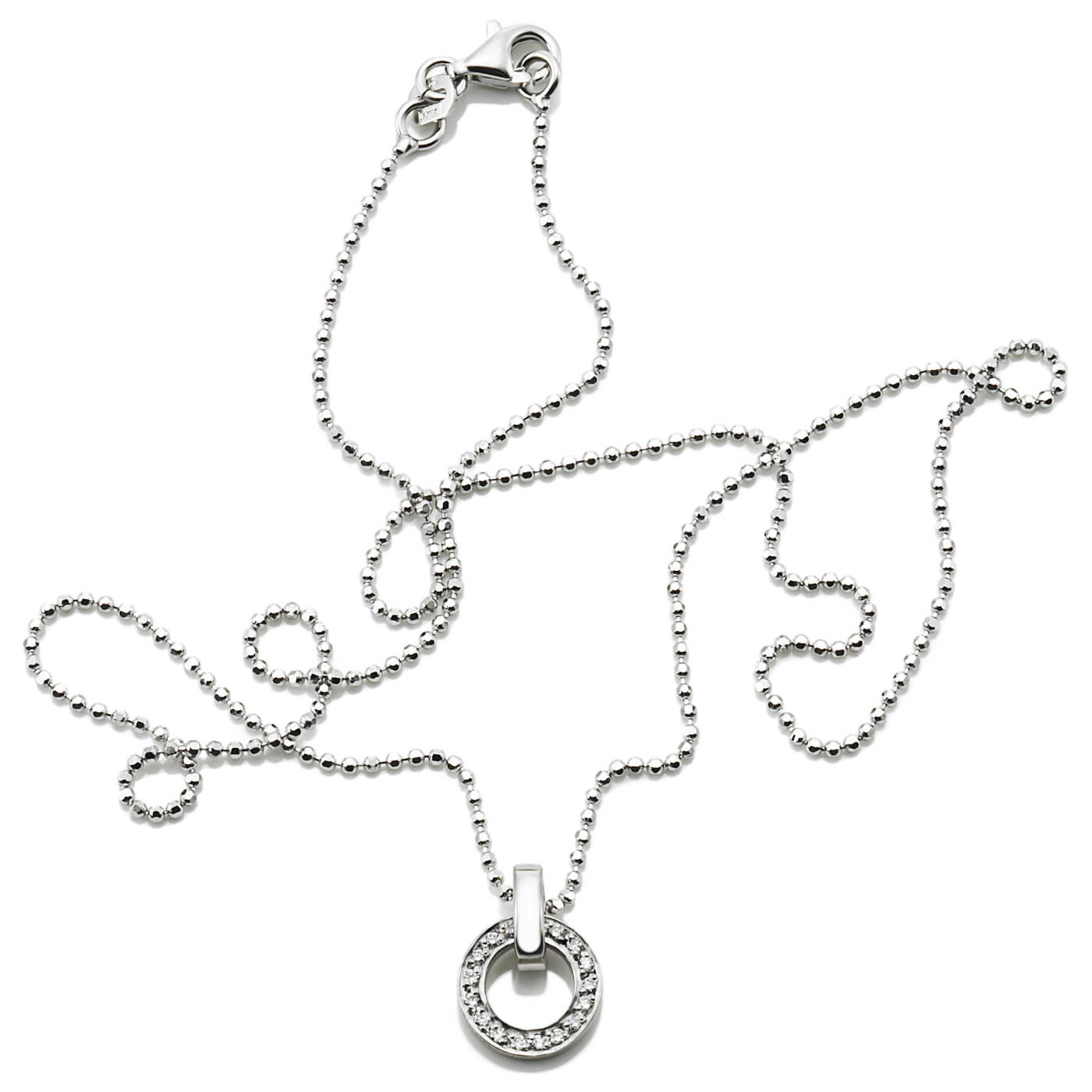 Ring Around & Stars Pendant White gold