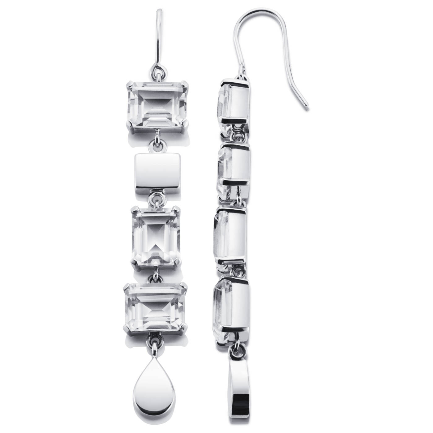 Crystal Fall - Clear Earring Silver