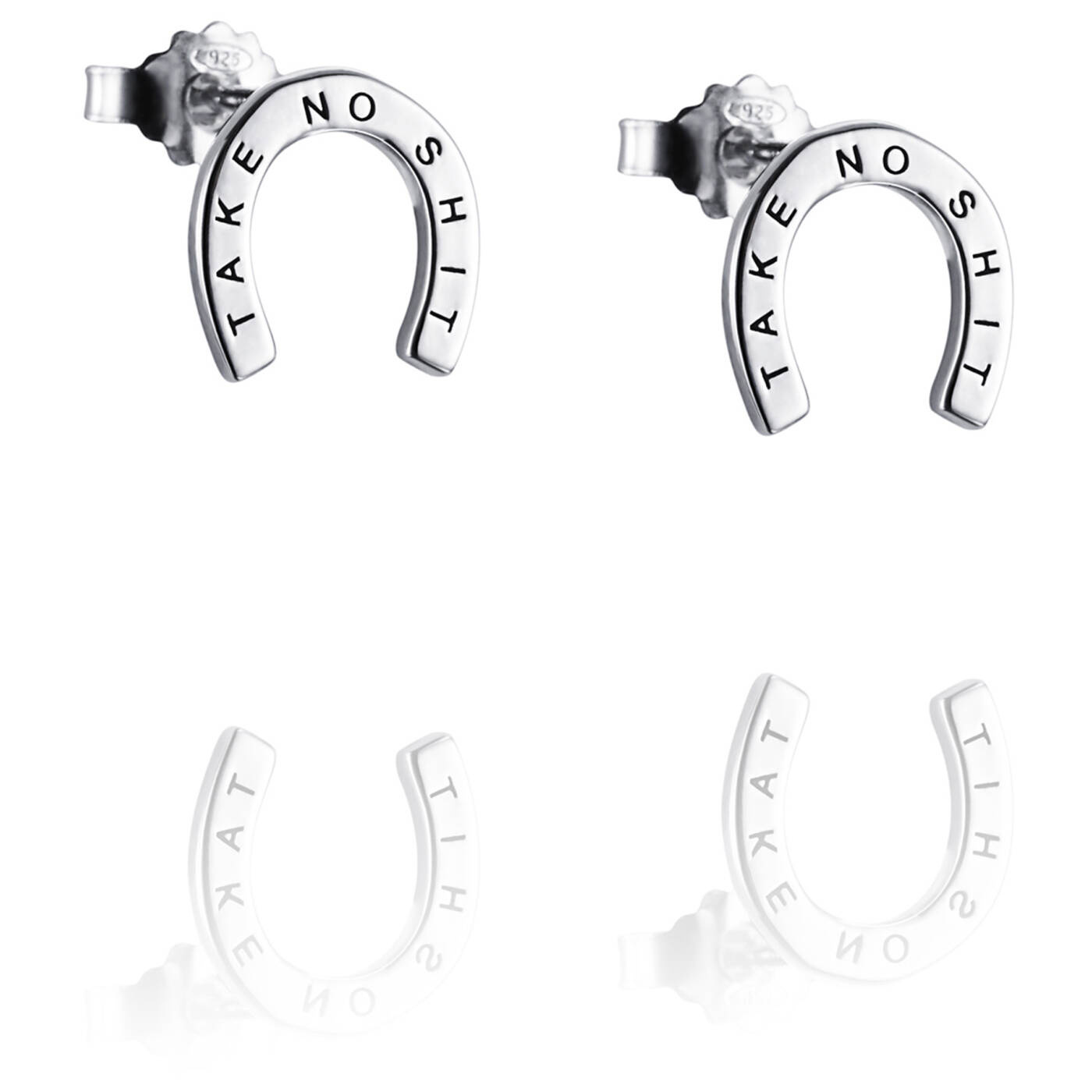 Take No Shit Earring Silver