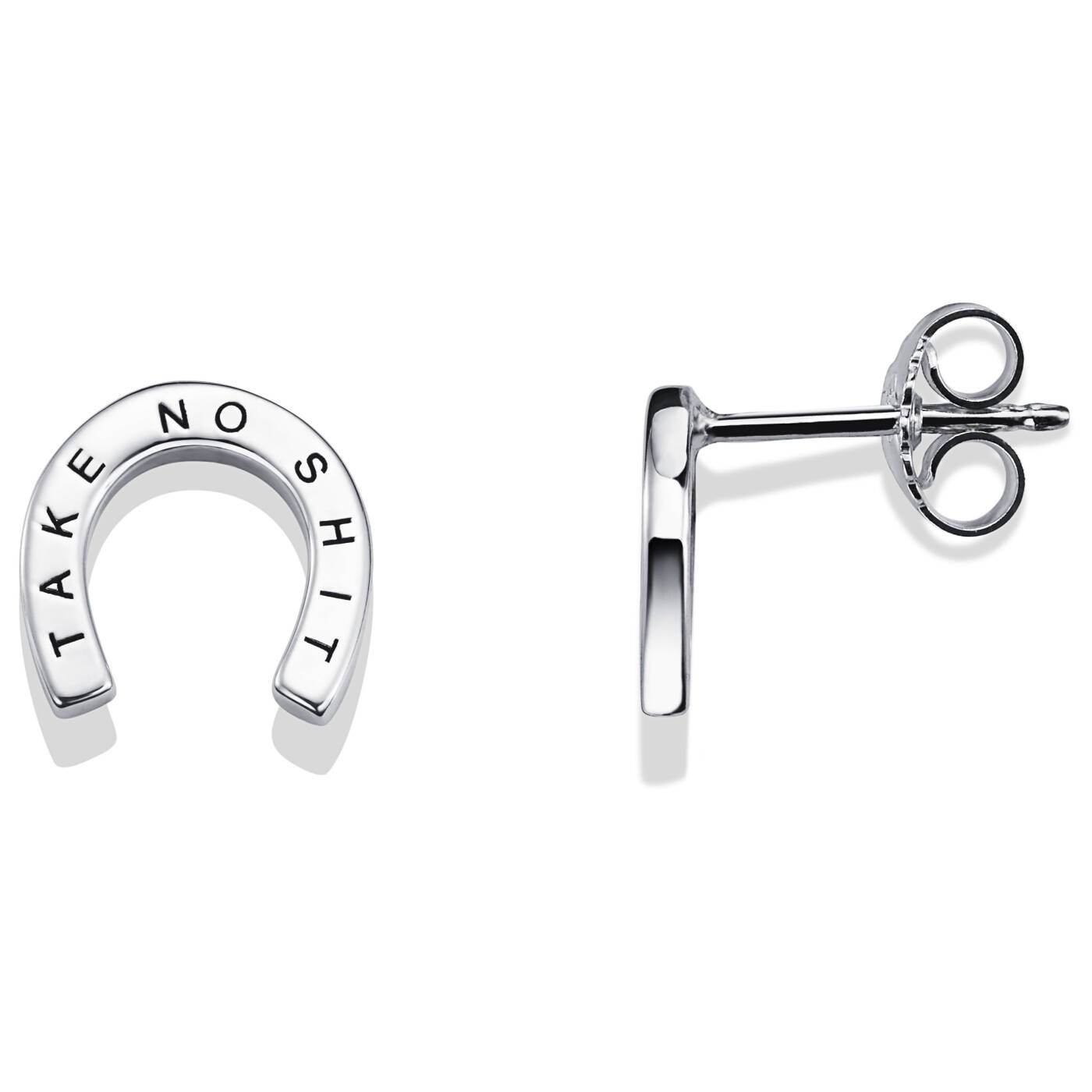 Take No Shit Earring Silver