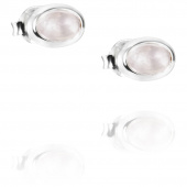 Love Bead Silver - Rose Quartz Earring Silver
