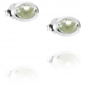 Love Bead Silver - Green Quartz Earring Silver