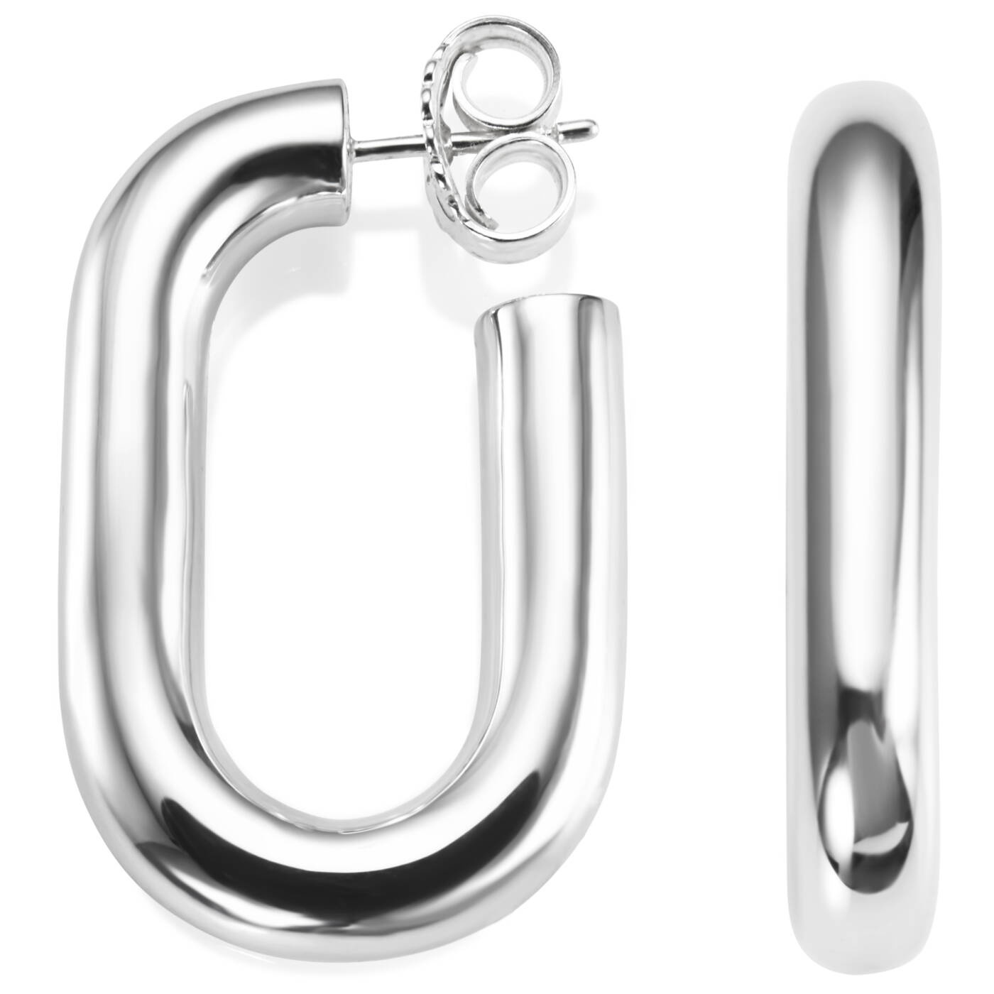 Chunky Hoops Earring Silver