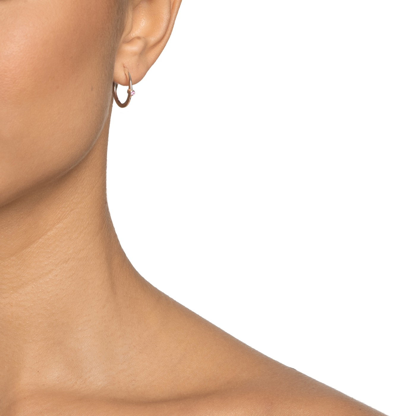 Micro Blink Hoops - Pink Sapphire Earring Silver