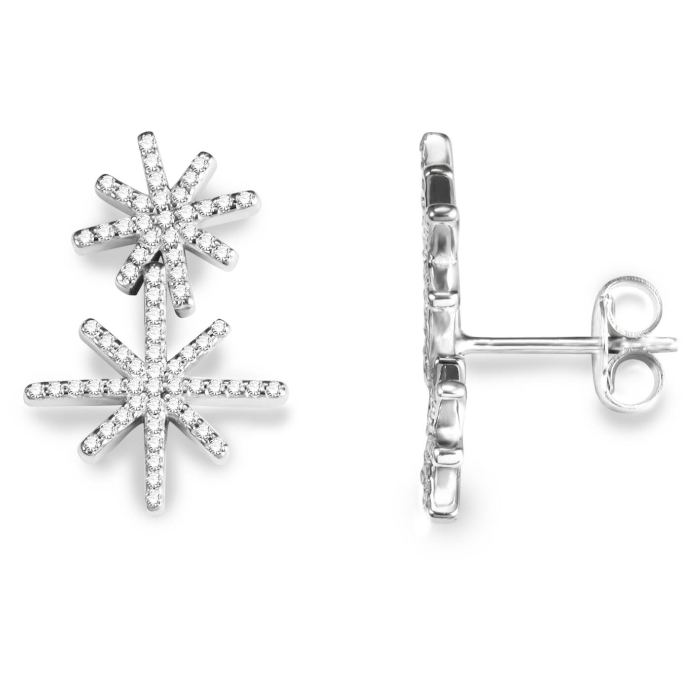 Beam & Stars Two Earring Silver