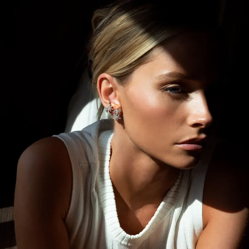 Beam & Stars Two Earring Silver