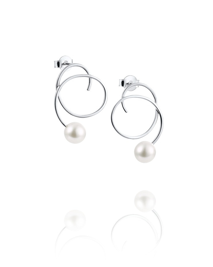Little Curly Pearly Earring Silver