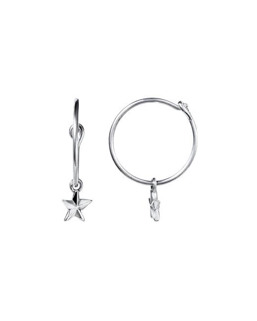 Micro catch a falling star hoops Earrings Silver