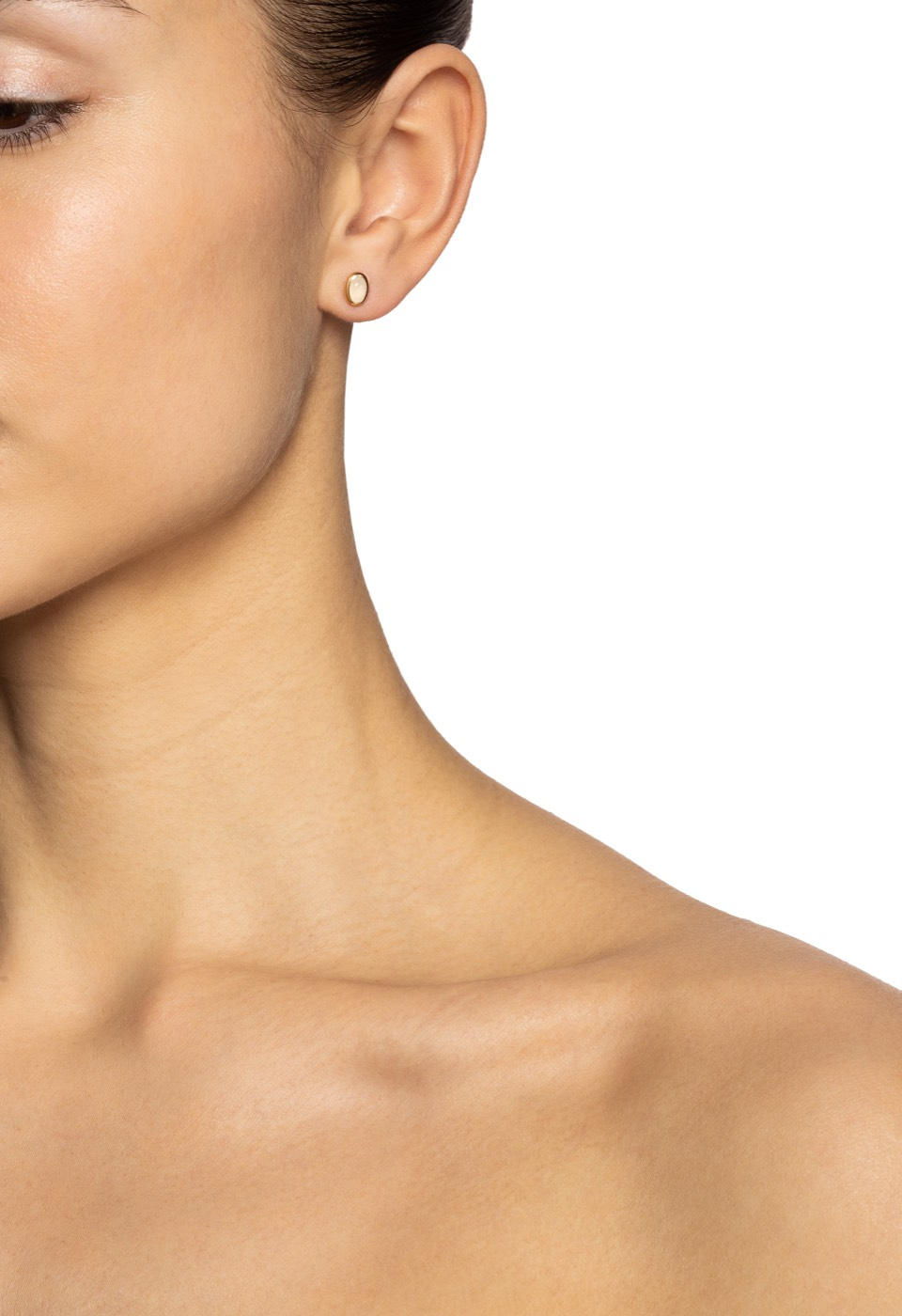 Love Bead - Moonstone Earring Gold