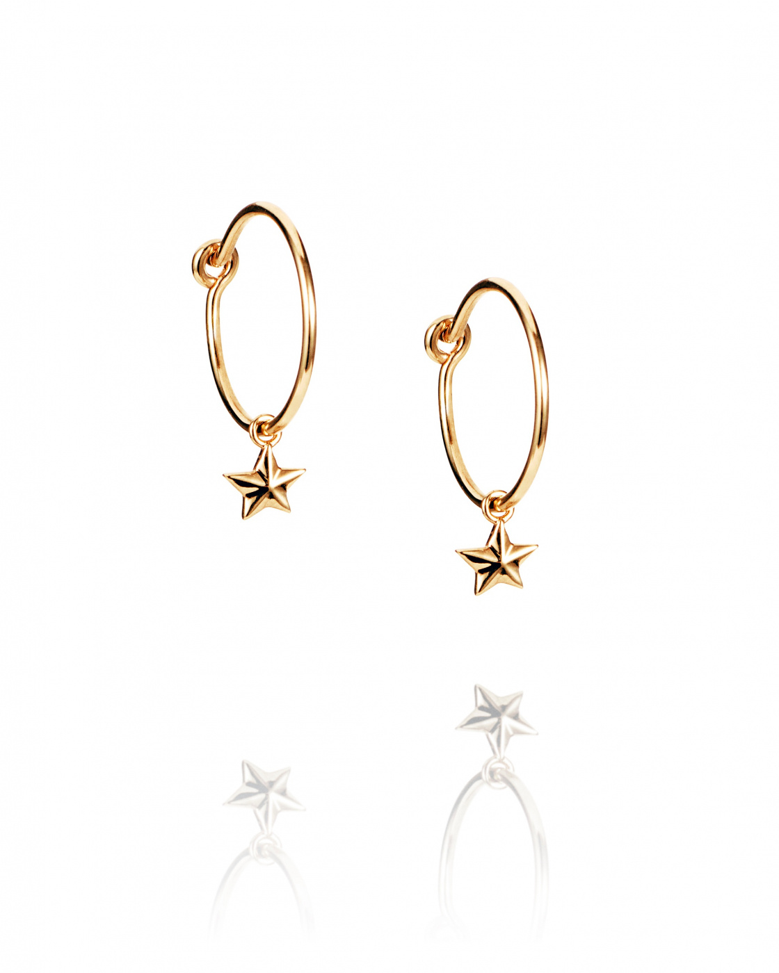 Micro catch a falling star hoops Gold