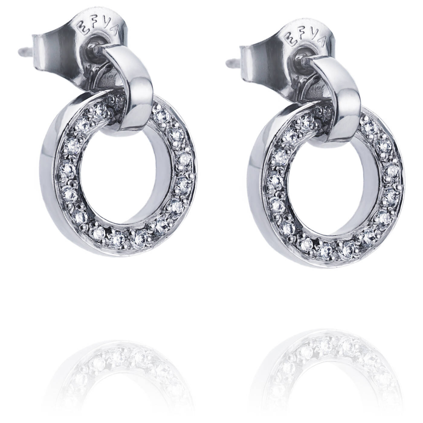 Ring Around & Stars Earring White gold