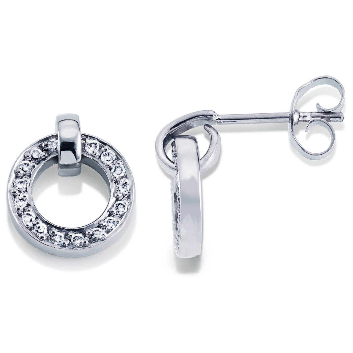 Ring Around & Stars Earring White gold