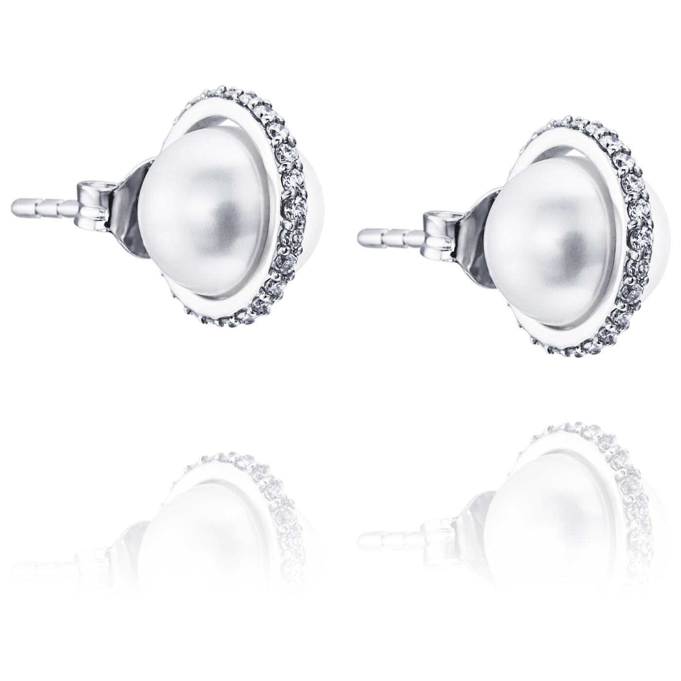 Day Pearl & Stars Earring White gold