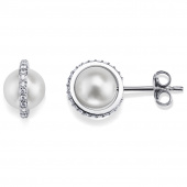 Day Pearl & Stars Earring White gold