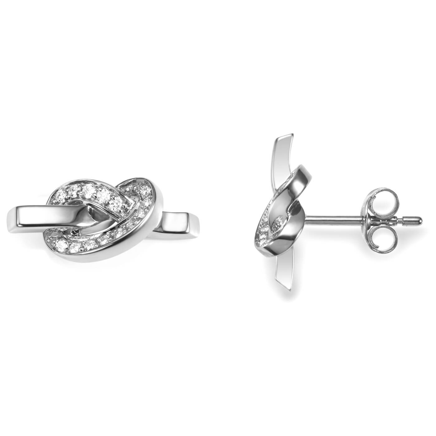 Love Knot & Stars Earring White gold