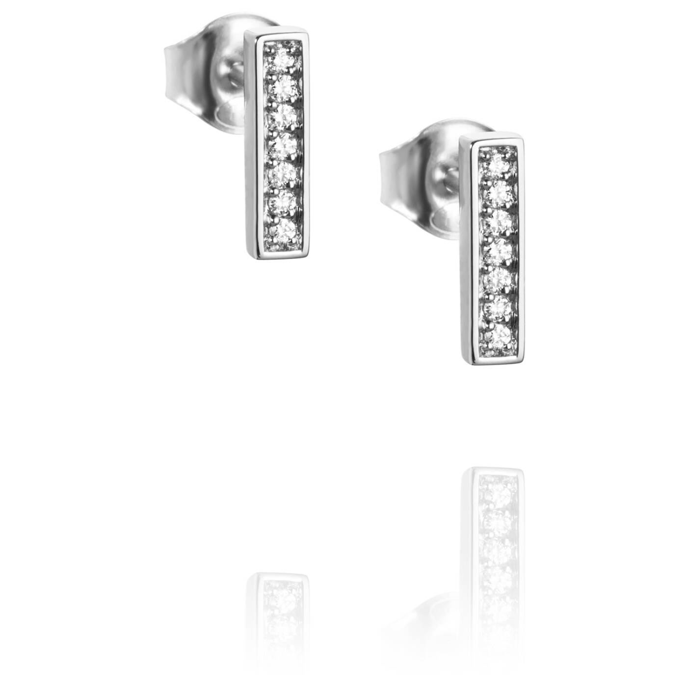 Thin Stars Earring White gold